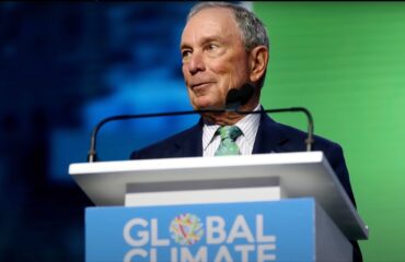Michael R. Bloomberg speaks from the podium